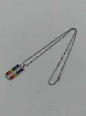 一页出品！创意彩虹刀片项链嘻哈风学生剃须刀片情侣配饰个性饰品