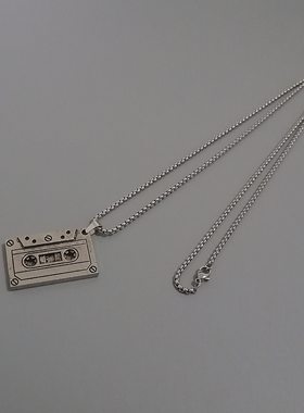 一页出品！做旧磁带项链潮男女时尚朋克街头摇滚嘻哈毛衣链配饰女