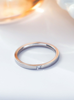 一页出品！韩版素圈简约钛钢戒指尾戒女士不掉色时尚情侣指环饰品