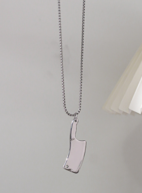 一页出品！功夫再高也怕菜刀男女钛钢不掉色潮流创意霸气项链帅气