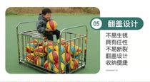 Kindergarten Stainless Steel Ball Car Loading Ball Type Basket Moving Folding Basketball Cart Basketball Containing Basket Football Containing box
