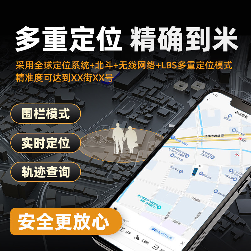 5G老人定位电话手表gps防痴呆走丢失追踪神器中年人健康监测手环j