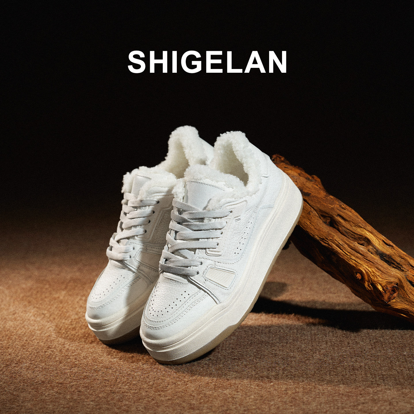 诗歌兰2025冬季新款真皮做旧加绒厚底休闲板鞋女鞋时尚百搭小白鞋,淘宝优惠券,粉丝福利购,淘宝优惠卷