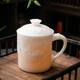 Guo Zhibao ice office cup Chinese white ceramic water cup personal large tea cup with lid tea set embossed cup mark