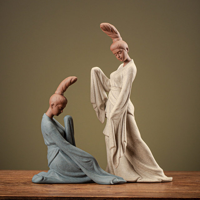 Dunhuang Cultural and Creative Zen Chinese-style purple sand lady ornaments tea pet boutique can be raised in the tea room tea ceremony tea table decorations