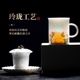 Jingdezhen Linglong mutton-fat jade ceramic mug tea and water separation personal water cup office cup high-end gift box gift