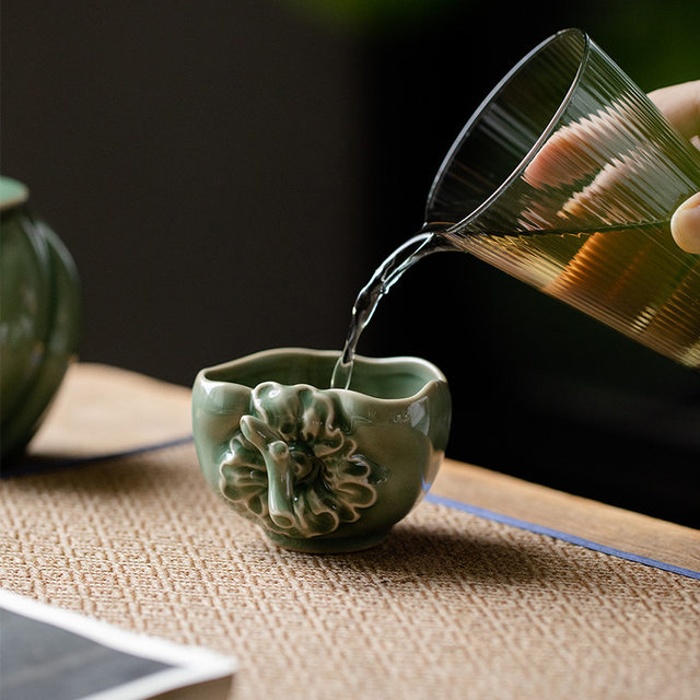 Yue kiln celadon everything goes well master cup ceramic single cup high-end household goods tea smelling lady exquisite small tea cup