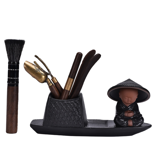 Zen Tea Ceremony Six Gentlemen Set High-end Kung Fu Tea Set Accessories High-end Tea Table for Drinking Tea, Making Tea, Tea Clamp, Brush Bucket
