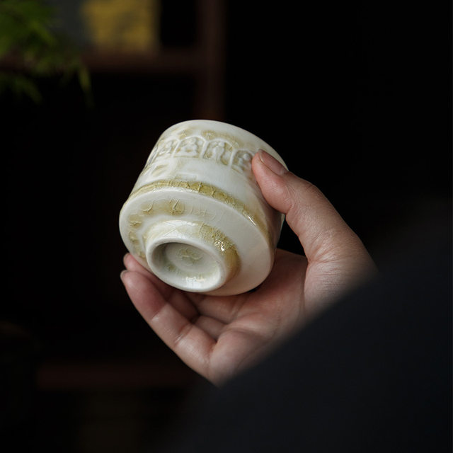 Wood-fired Ten Thousand Buddhas tea cup, master cup, personal high-end ceramic tea cup, single cup small tea cup, kung fu tea set