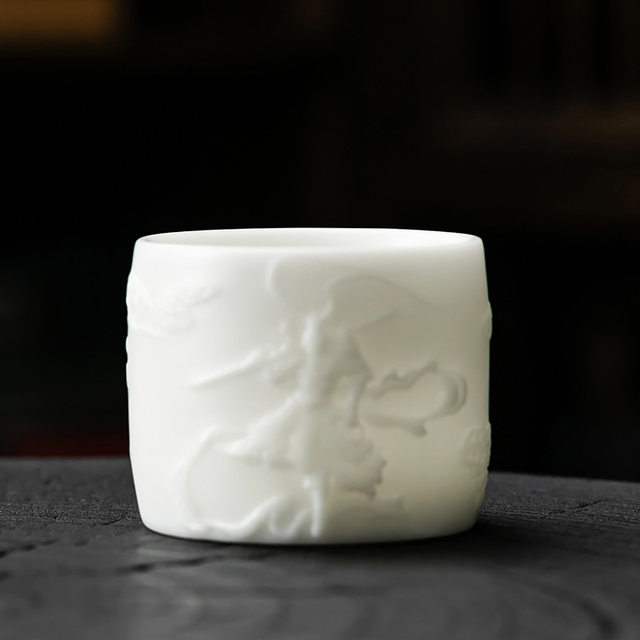 Black Myth Wukong Ice Jade Porcelain Relief Master Cup Single Cup Ceramic Personal High-end White Porcelain Tea Cup