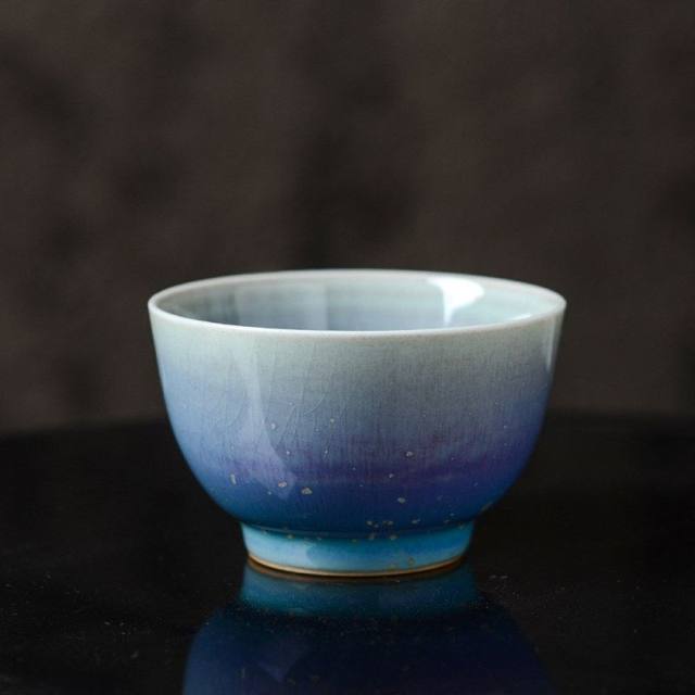 Jingdezhen kiln turned purple Kung Fu tea master cup for men and women single small pure handmade tea set open piece retro tea cup