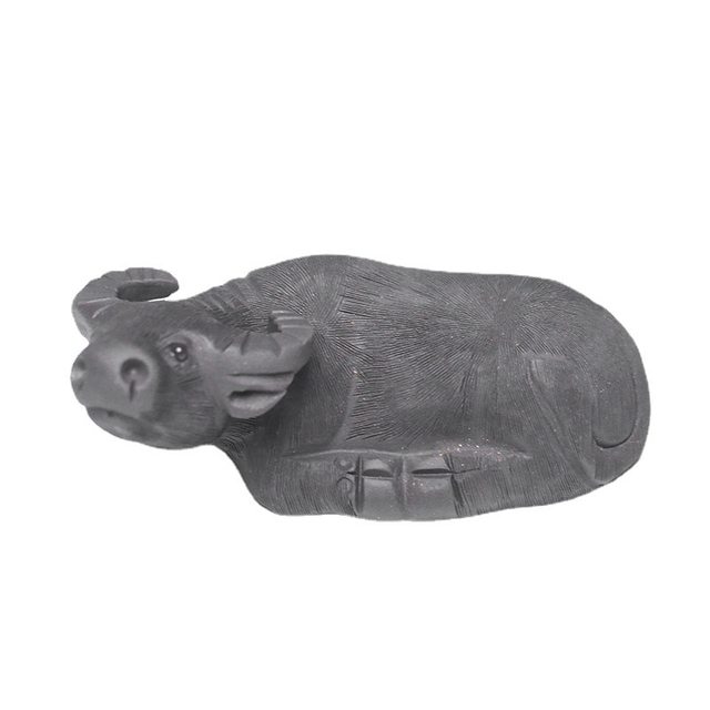 Purple sand hand-brushed buffalo zodiac cow tea pet small ornaments creative boutique can raise high-end high-end tea table tea play