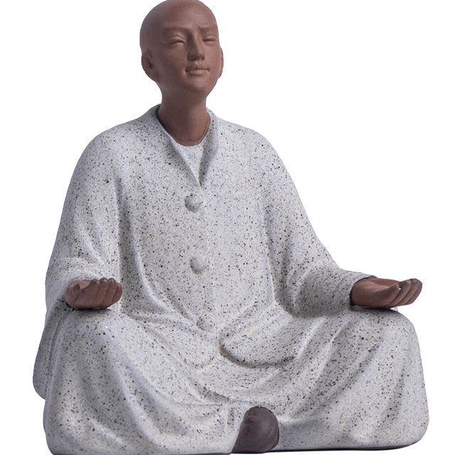 Zen Buddhist monk's exquisite purple sand figure ornaments for tea ceremony can raise tea pets, high-end tea table and tea table decorations