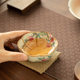 Ru kiln pastel nine peach petal tea cup ceramic tea set simple master cup opening piece can support Kung Fu tea set
