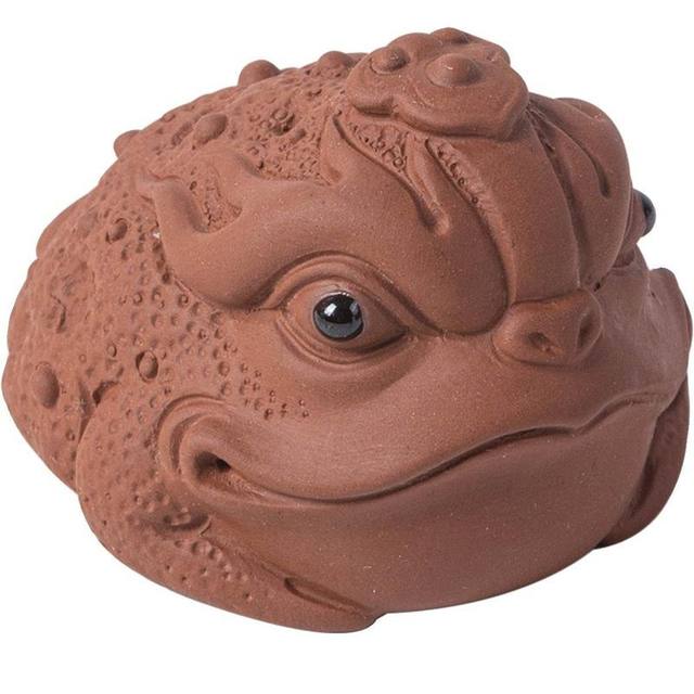 Creative purple sand mini golden toad tea pet lucky ornaments boutique can grow tea and play tea table tea table decoration tea set accessories