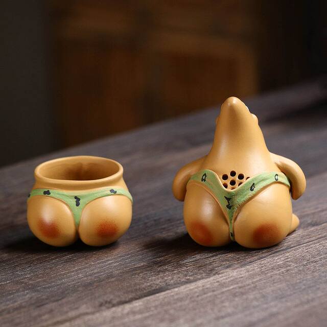 Handmade purple sand pot, fun and creative, big star hand-held pot, fair cup, butt cup, teapot, quick cup tea set