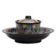 Master's hand-painted Dunhuang wood-burning Tianmu glaze Kung Fu Sancai bowl single high-end ceramic tea bowl with lid tea set
