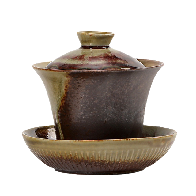 Jingdezhen firewood clay bowl ceramic tea cup Sancai tea bowl single non-hot Kung Fu tea set hand bowl
