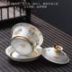 Palace-style hand-painted gold enamel high-end large three-cai bowl Kung Fu tea set for home tea making single ceramic
