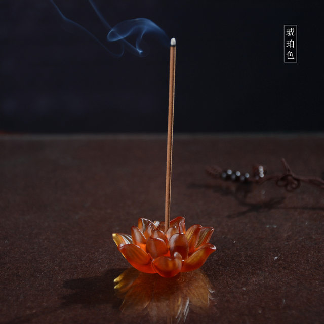 Chinese Zen style glazed lotus lotus incense stick base home aromatherapy stove tea ceremony incense decorative ornaments