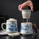 Ru kiln ice flower blooming high-end tea cup ceramic men and women's personal office exquisite tea separation cup