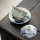 Blue and white porcelain antique three-capacity bowl tea cup personal special tea bowl large high-end household kung fu tea set