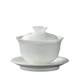 Thousands of mountains and rivers embossed ice jade porcelain three-piece covered bowl teacup household tea three-piece set with lid 2026 new style