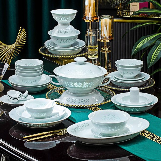 Jingdezhen Linglong Ceramic Bowls, Dishes, Tableware Sets for Home High-end Household Relocation and High-Looking 2026 New Style