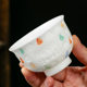 Suet-fat jade porcelain hand-painted Ten Thousand Buddhas Master Cup Kung Fu Tea Cup Ceramic Tea Cup High-end Men and Women Personal Single Cup