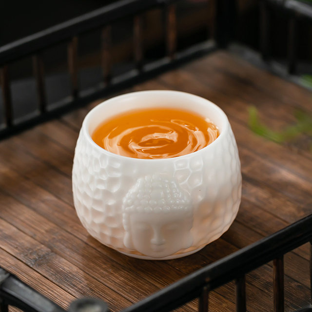 High-end ice-burned relief god and devil master cup single cup high-end men's personal Kung Fu tea cup