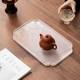 Liuyunlicai hand-painted plum blossom glass tea tray household small dry bubble tray Chinese simple tea table tea set heat insulation tray