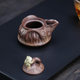 Yixing raw ore purple sand pot fair cup tea divider sculpture frog lotus seed hand-caught pot tea ceremony accessories good luck