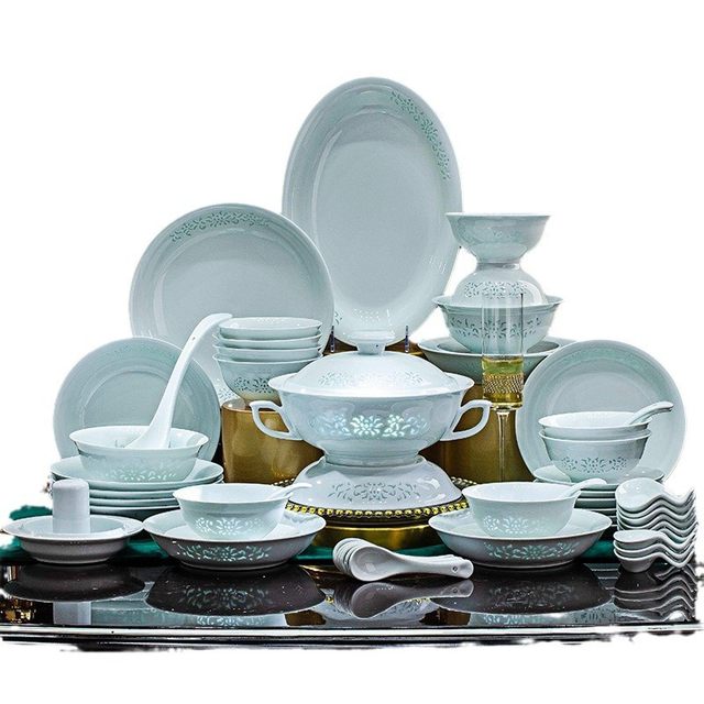 Jingdezhen Linglong Ceramic Bowls, Dishes, Tableware Sets for Home High-end Household Relocation and High-Looking 2026 New Style