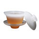 White jade glazed three-capacity bowl high-end tea set