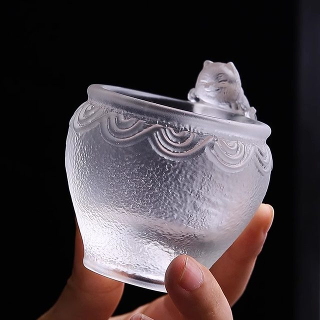 Forbidden City Imperial Cat Glaze Master Cup High-end Crystal Cat Teacup Single Cup Men's and Women's Personal Wealth-gathering Tea Set