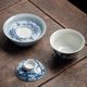 Jingde antique ceramic covered bowl with blue and white dragon pattern