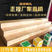 School Music Classroom Command Desk photo desk injection PE movable telescopic folded three-layer solid wood choral steps