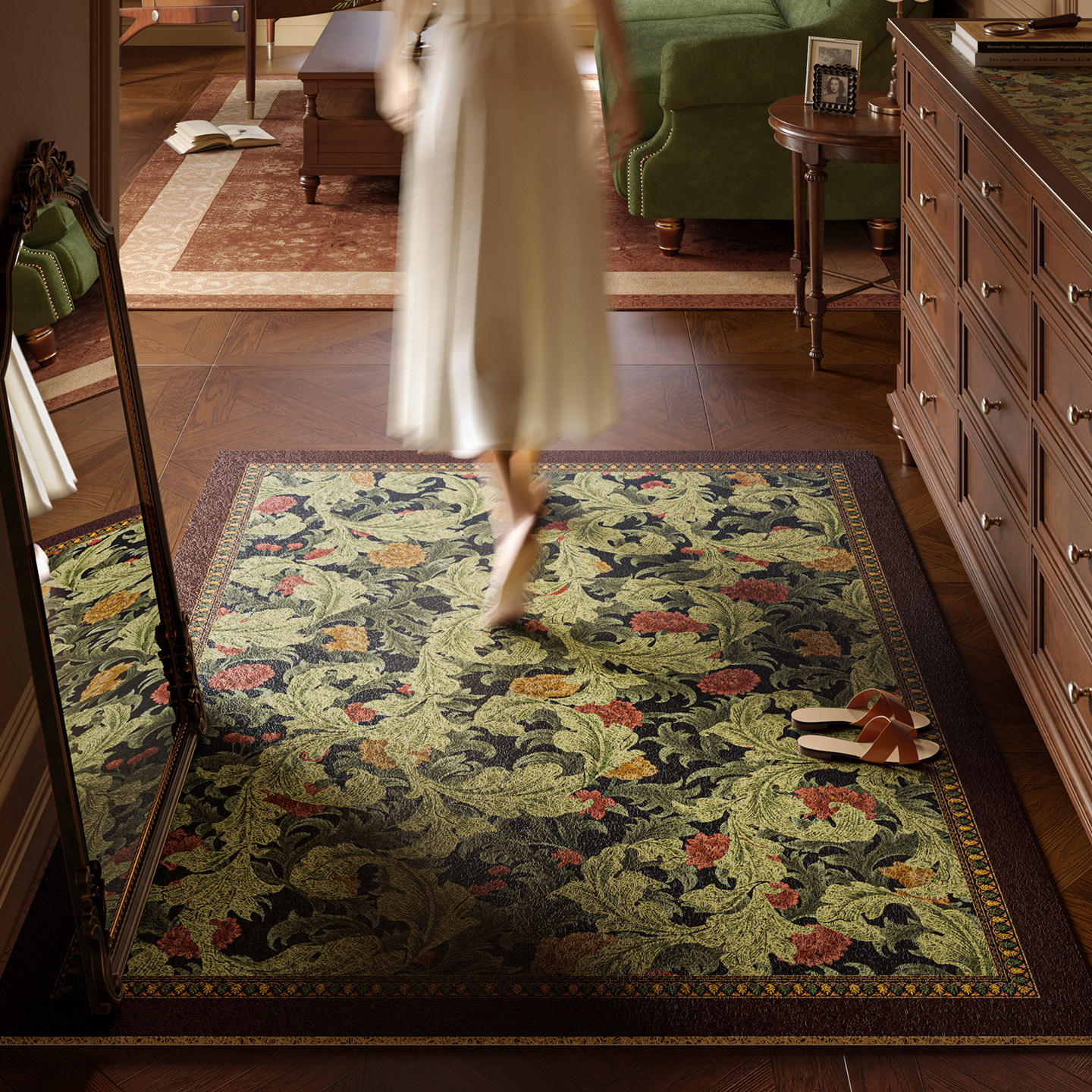 Feodor brushed ring anti-slip thickened entry floor mat