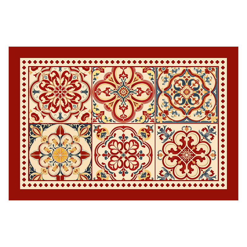 喜上花田复古红色新年丝圈入户门口外地垫耐脏免洗自由裁剪脚垫,淘宝优惠券,粉丝福利购,淘宝优惠卷