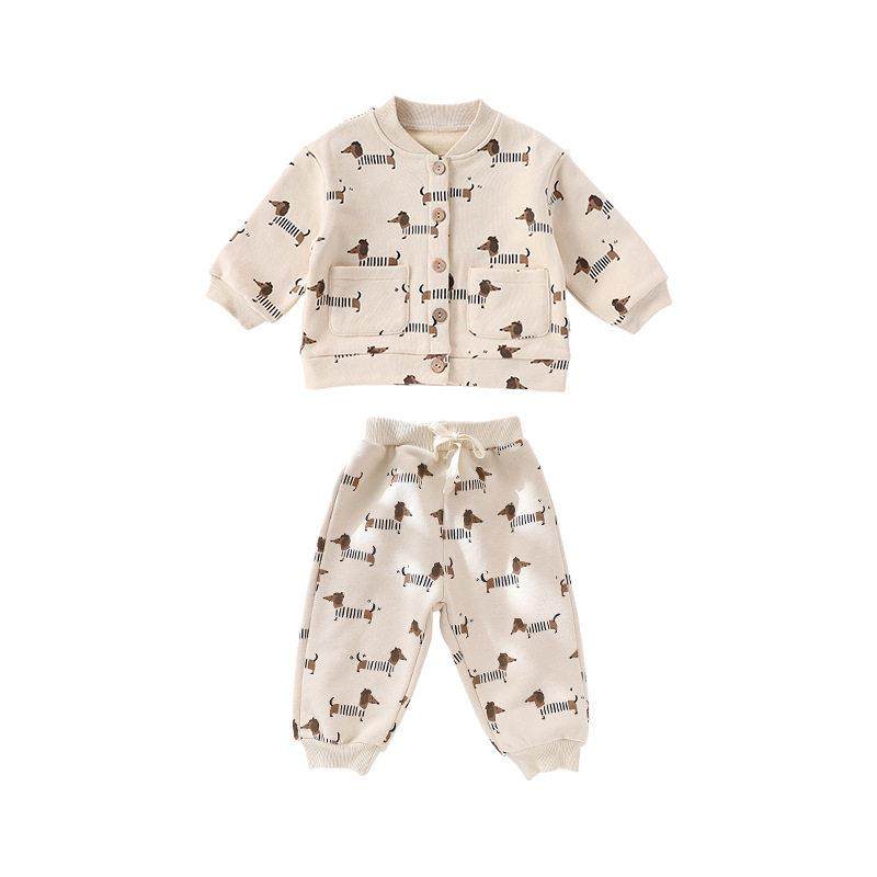 北欧风儿童卫衣套装男女宝宝上衣裤子抓绒保暖两件套秋季衣服童装,淘宝优惠券,粉丝福利购,淘宝优惠卷