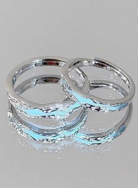 蝴蝶情侣戒指一对简约礼物