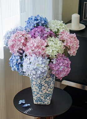 绣球花仿真花高级感假花摆设客厅餐桌摆件插花艺无尽夏绣球花束