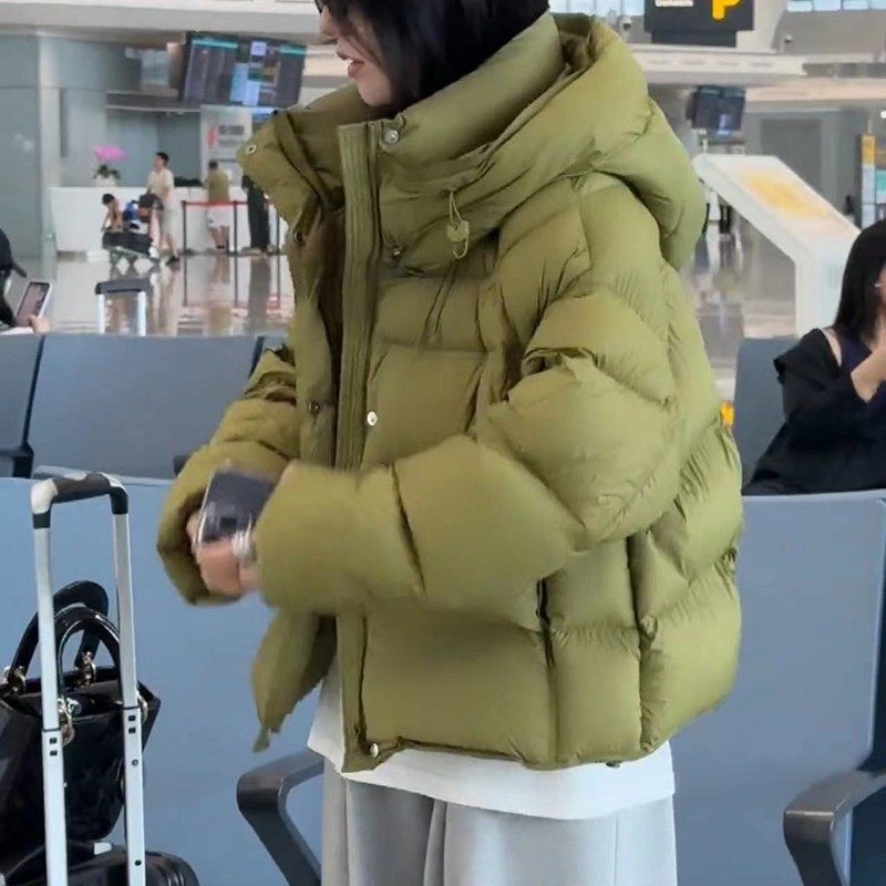 韩系短款羽绒服女2025年冬季新款小个子加厚宽松面包服连帽外套,淘宝优惠券,粉丝福利购,淘宝优惠卷