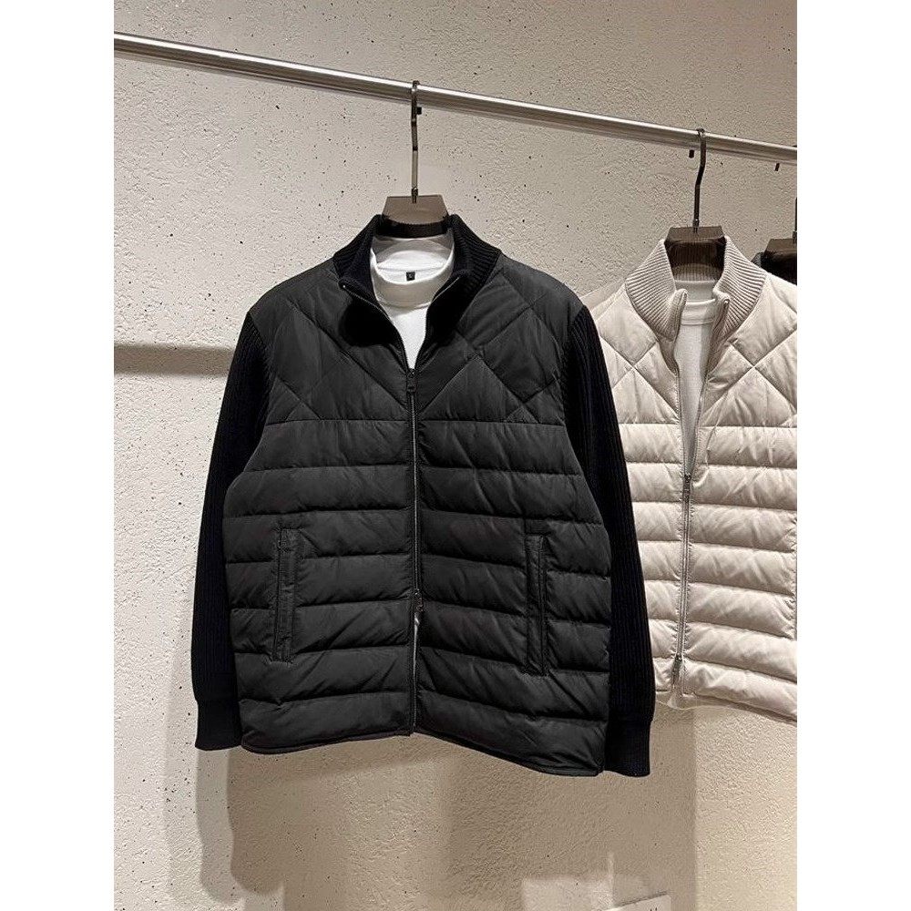 高端轻薄羽绒服男款2025秋冬季新款保暖针织拼接上衣潮流冬装外套,淘宝优惠券,粉丝福利购,淘宝优惠卷