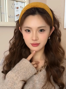 森女波点～韩系ins波点宽边发箍