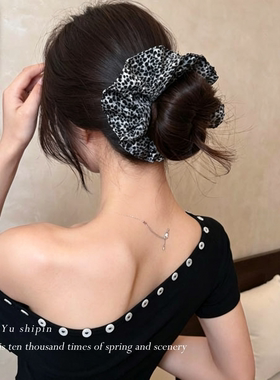 复古美拉德豹纹发圈女