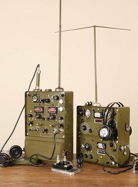 新款复古怀旧老式仿古创意无线电台发报机电报机模型道具橱窗装饰