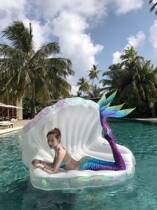 Pearl floating bed water floating floating cushion inflatable shells floating and swimming air cushion bed reclining sofa floating table pool toy