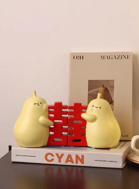 采购产品幸福字，可爱的拥抱梨，婚礼房间装饰，卧室软装饰，的朋