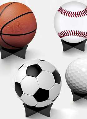 热销亚马逊亚克力篮球架黑色足球架运动透明收纳展示固定球架